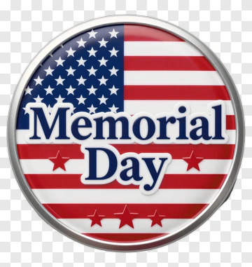 Memorial Day Badge With American Flag PNG