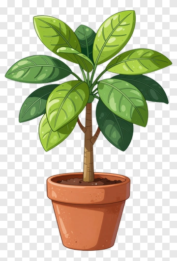 Colorful Potted Plant PNG