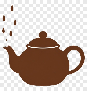 Brown Teapot With Water Droplets PNG