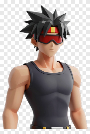 3D Character With Spiky Hair And Sunglasses PNG