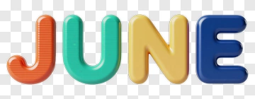 Colorful June Text PNG