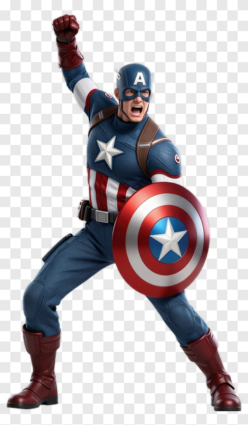 Superhero Holding A Shield In A Dynamic Pose PNG