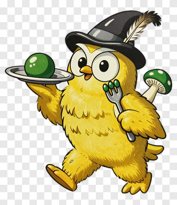 Cartoon Owl Wearing A Witch Hat Holding A Plate PNG