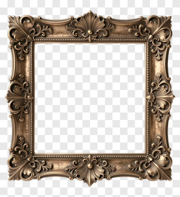 Vintage Ornate Picture Frame PNG