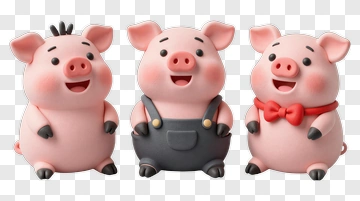 Cartoon Pig Characters PNG