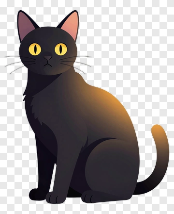 Cartoon Black Cat PNG