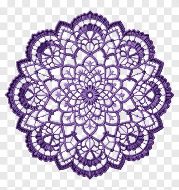 Purple Embroidery Mandala Design PNG