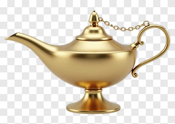 Golden Aladdin Lamp PNG