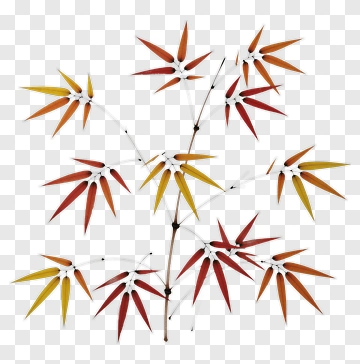 Colorful Bamboo Leaves PNG