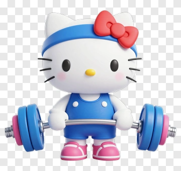 Cartoon Character Lifting Weights PNG