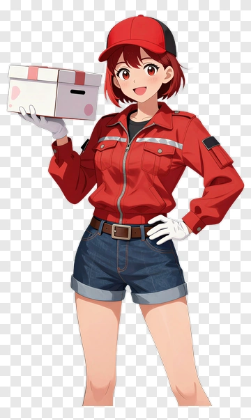 Delivery Person Holding A Box PNG