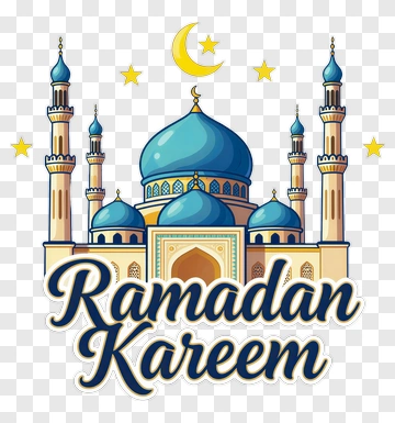 Mosque With Ramadan Kareem Text PNG