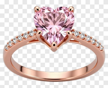 Heart-Shaped Pink Gemstone Ring PNG