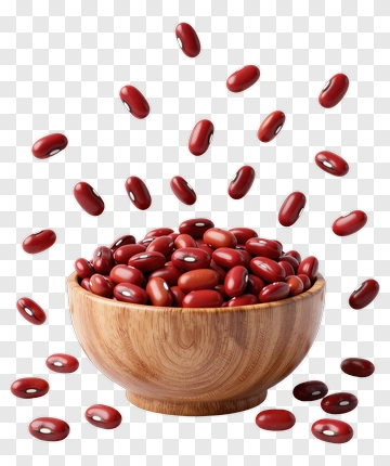 Red Kidney Beans In A Wooden Bowl PNG