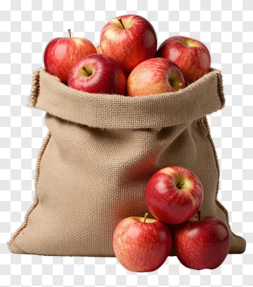 Sack Of Red Apples PNG