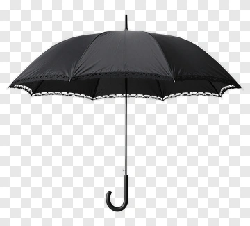 Black Umbrella With Lace Trim PNG