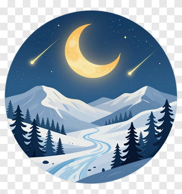 Mountain Landscape Under A Starry Night Sky PNG