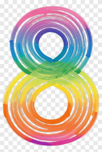 Colorful Number Eight PNG