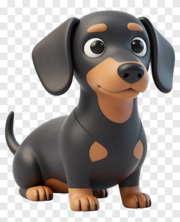 3D Dachshund Dog PNG