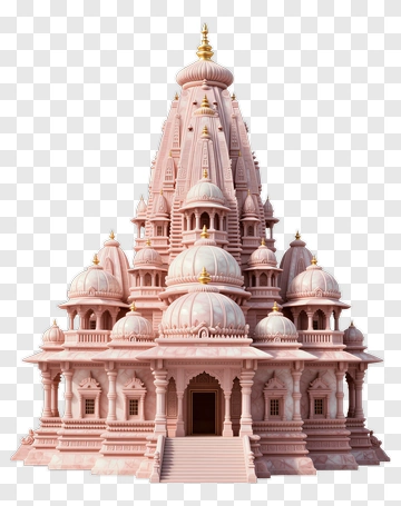 Intricate Pink Temple Structure PNG