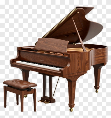 Grand Piano With Bench PNG