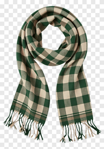 Green And Beige Checkered Scarf PNG