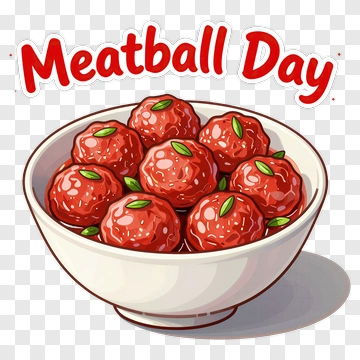 Meatball Day Celebration With Bowl Of Meatballs PNG