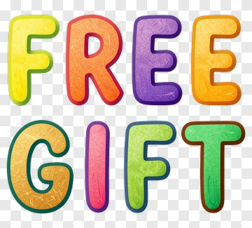 Colorful Free Gift Text PNG