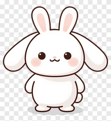 Cartoon White Bunny PNG