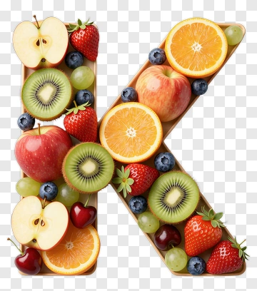 Fruits Arranged In The Shape Of Letter K PNG