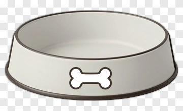 Dog Food Bowl With Bone Design PNG