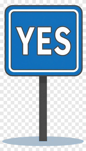 Blue Yes Sign PNG
