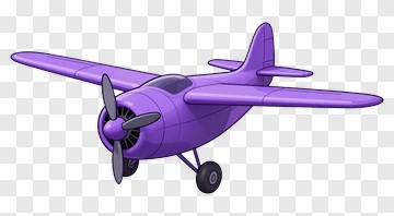 Purple Cartoon Airplane PNG