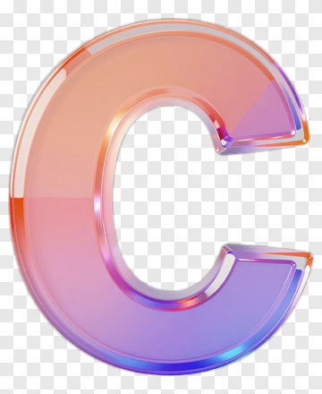 Colorful 3D Letter C PNG