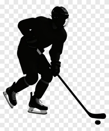 Hockey Player Skating With A Puck PNG