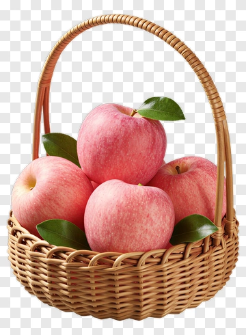 Basket Of Pink Apples PNG
