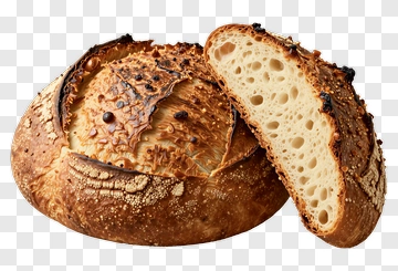 Artisan Bread Loaf With Sliced Piece PNG
