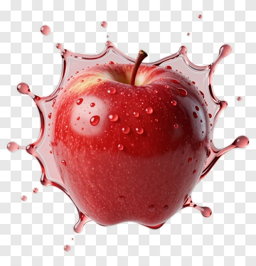 Red Apple Splashing In Water PNG