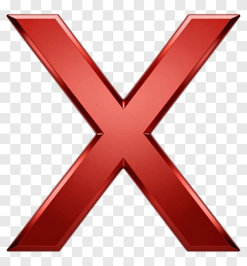 Red 3D X Symbol PNG