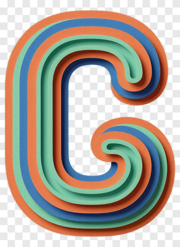 Colorful Layered Letter C PNG