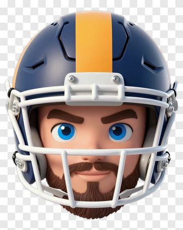 3D Football Player With Helmet PNG