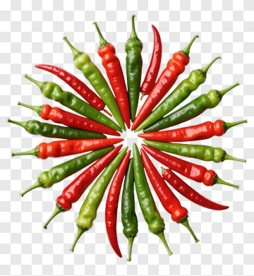 Colorful Arrangement Of Red And Green Chili Peppers PNG