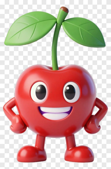 Cartoon Cherry Character With A Smile PNG