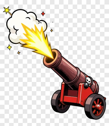 Cartoon Cannon Firing PNG