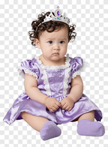 Baby Girl In Purple Princess Dress PNG