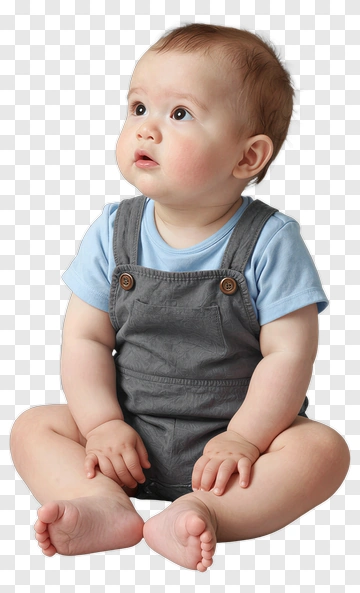 Baby Sitting And Looking Up PNG