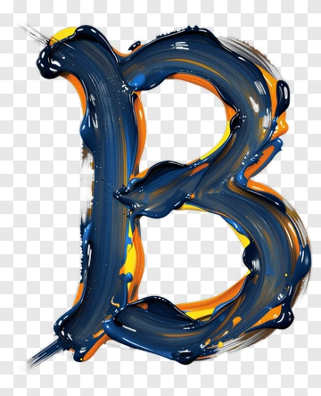 Colorful Letter B With Paint Texture PNG