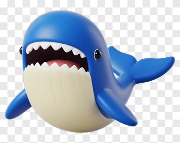 Cartoon Blue Whale PNG