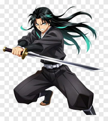 Anime Character Holding A Sword PNG