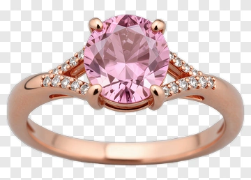 Rose Gold Ring With Pink Gemstone PNG